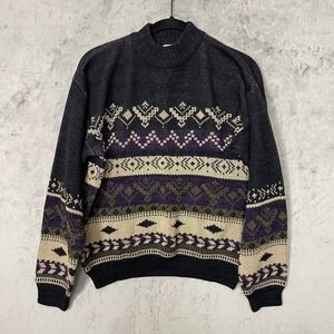 Vintage The Men's Store At Sears Grandpa Fair Isle 90s Sweater Medium Loungewear